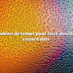 Question : Combien de temps pour faire bouillir des œufs de canard durs